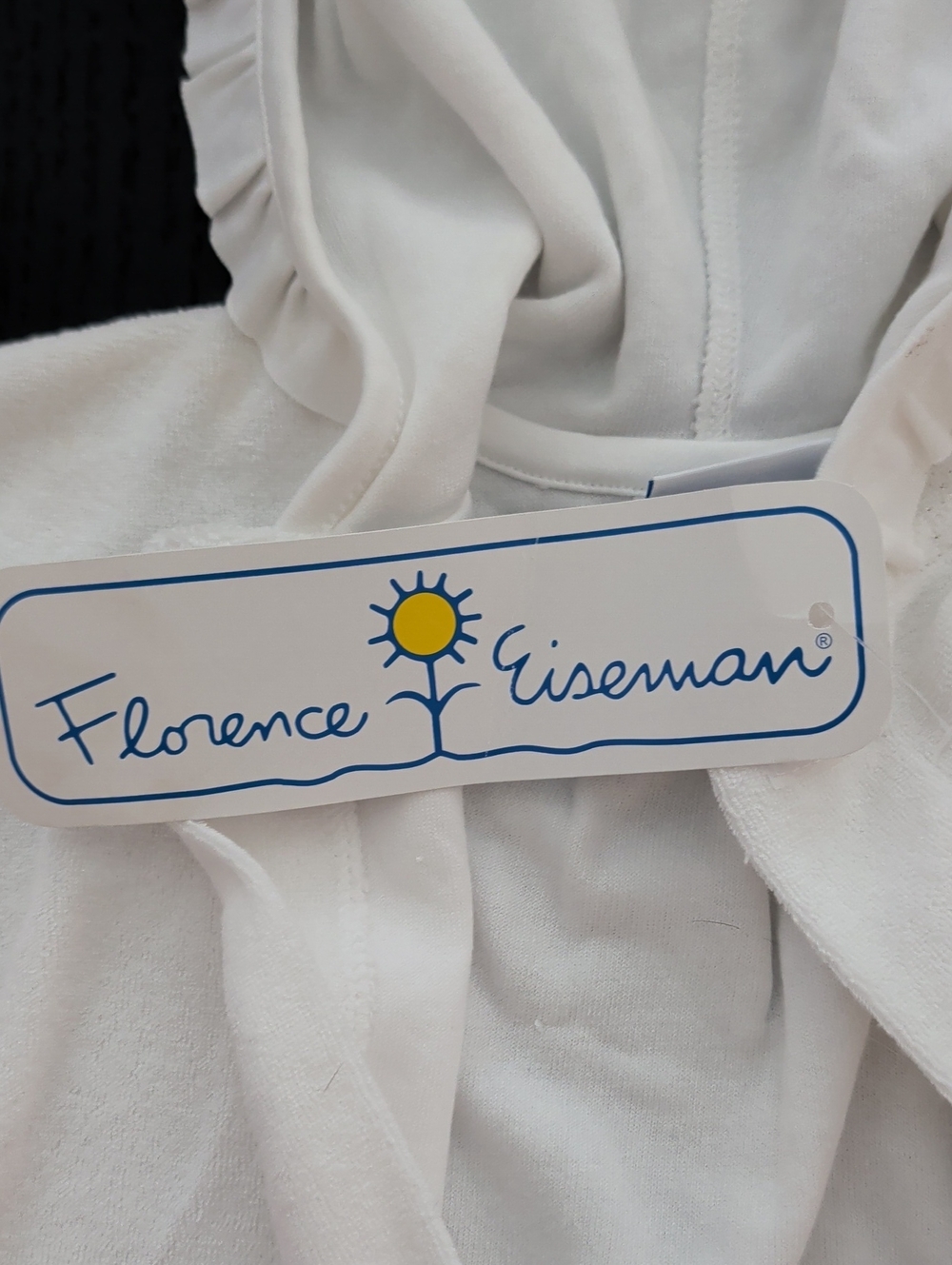 NWT Florence Eiseman White Terry Hooded Swim Robe Cover Up Tulip Applique 24 MO - Picture 9 of 10